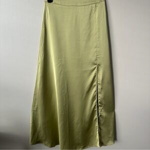 NWT Sincerely Jules Olive Green Satin Women's Skirt